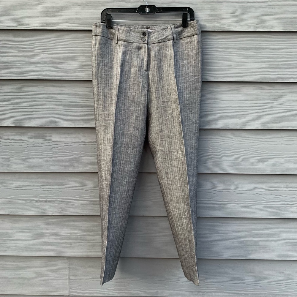 NWT Yumi Mazao Minima Flash Chevron linen flax pants trousers